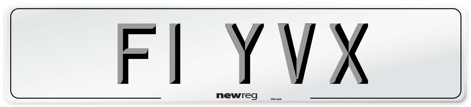 F1 YVX Number Plate from New Reg
